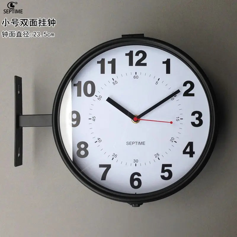 Nordic Double-Faced Silent Metal Wall Clock | Home Décor Wall Clock Babs