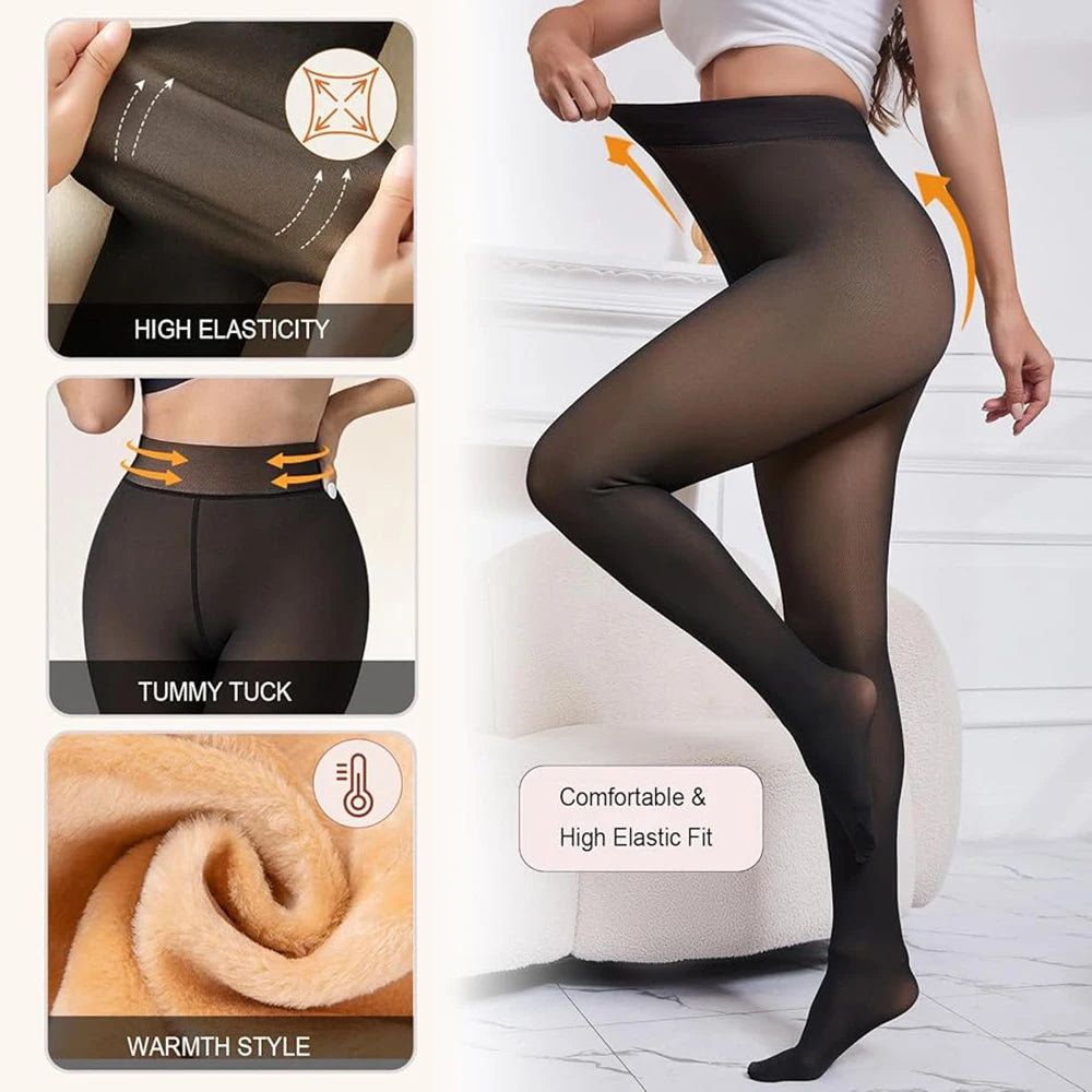 Fleece Lined Tights One Seam Thermal Pantyhose Women Fleece Lined Tights Babs
