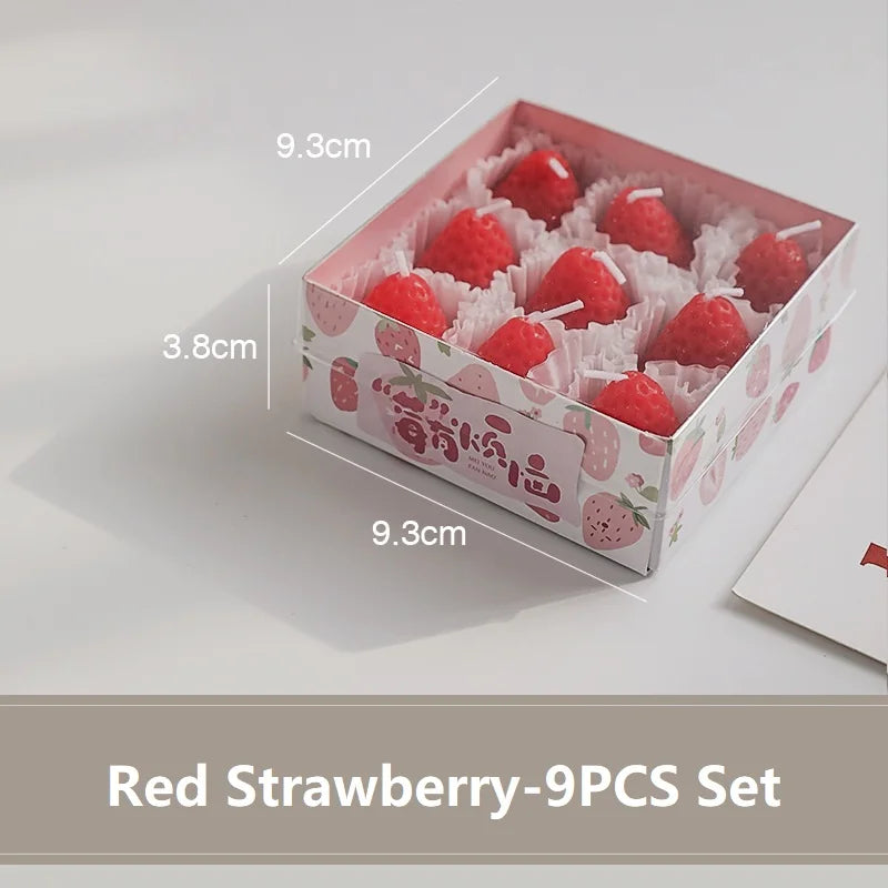 Strawberry Scented Candles Gift Box – Handmade Fruit Candles Scented Candle Set Babs 9R