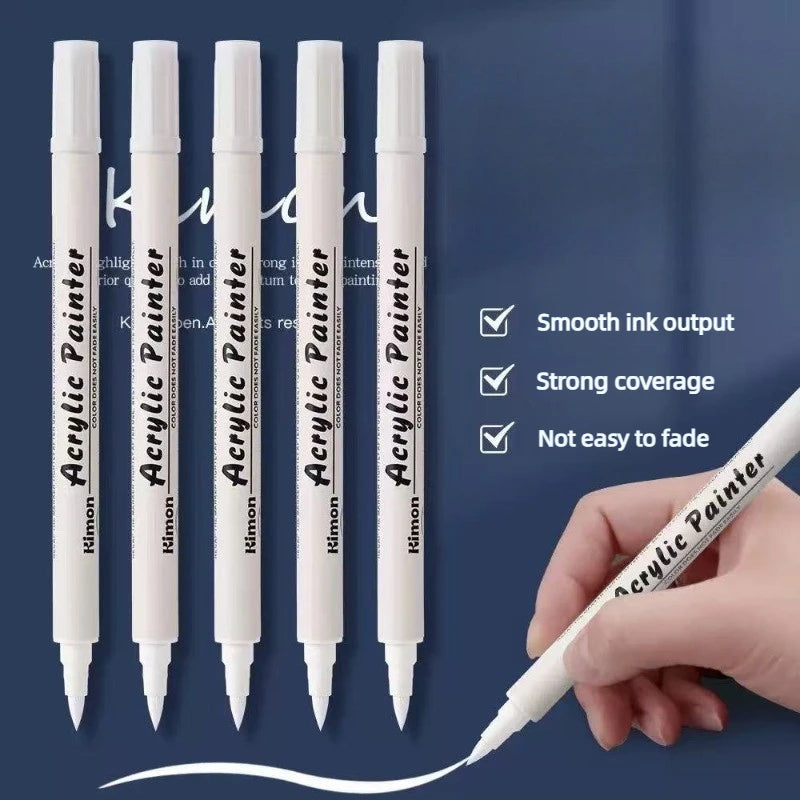 Double Head Acrylic Highlight Marker Set of 3 – White Paint Pen Acrylic Paint Marker Babs