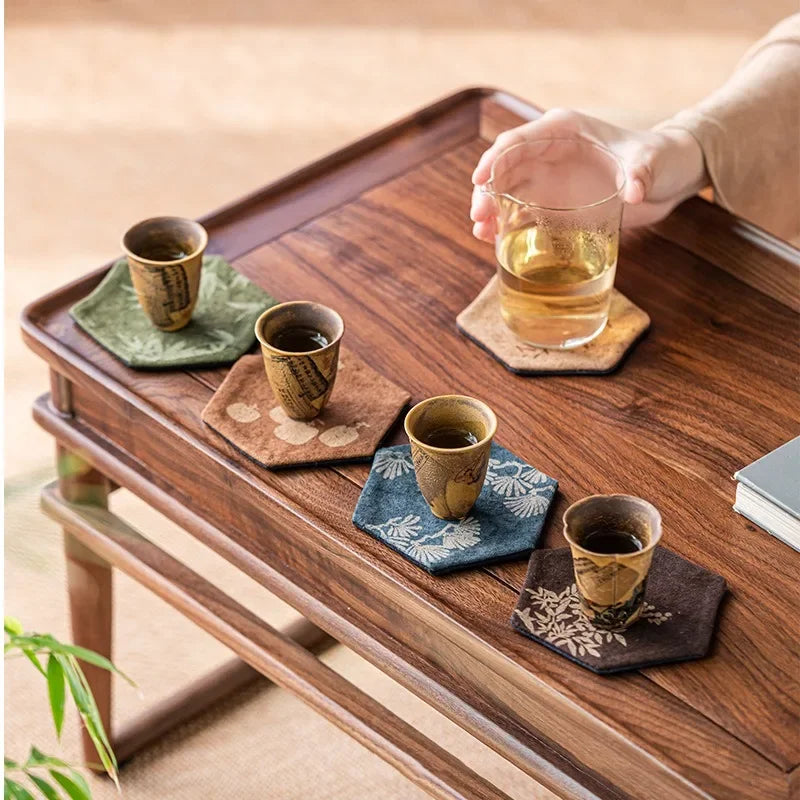 Vintage Embroidery Tea Coasters – Insulated Drink Cup Holders Embroidery Coasters Babs