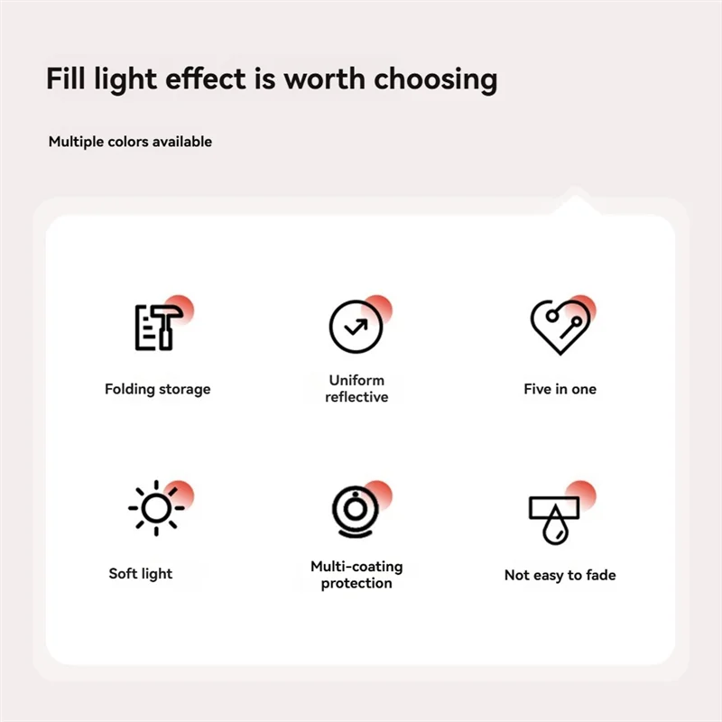5-in-1 Foldable Round Photography Reflector | Fill Light Disc Photography Reflector Babs Black