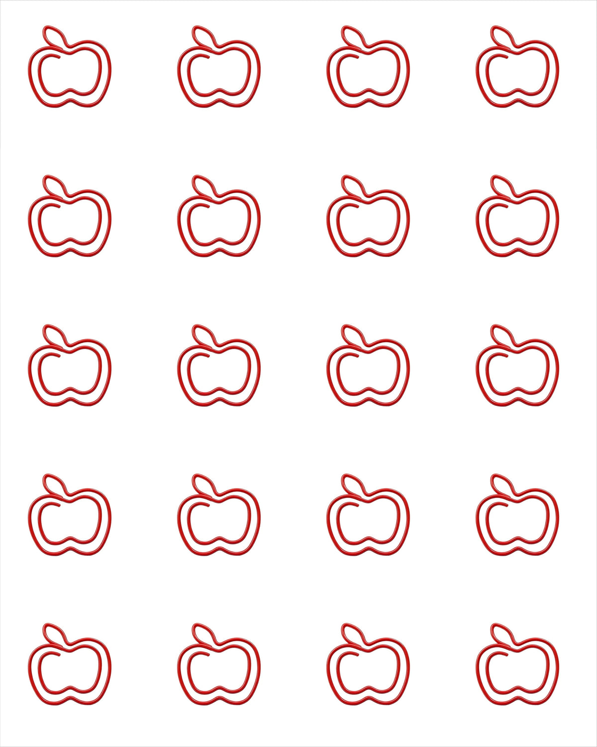20pcs Apple Shaped Paper Clips – Cute Colored Binder Clips Shaped Paper Clips Babs 20Pcs-red