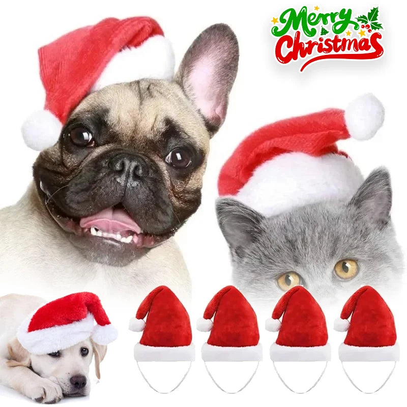 Festive Pet Santa Hat – Plush Christmas Cap for Dogs & Cats Pet Holiday Costume Babs