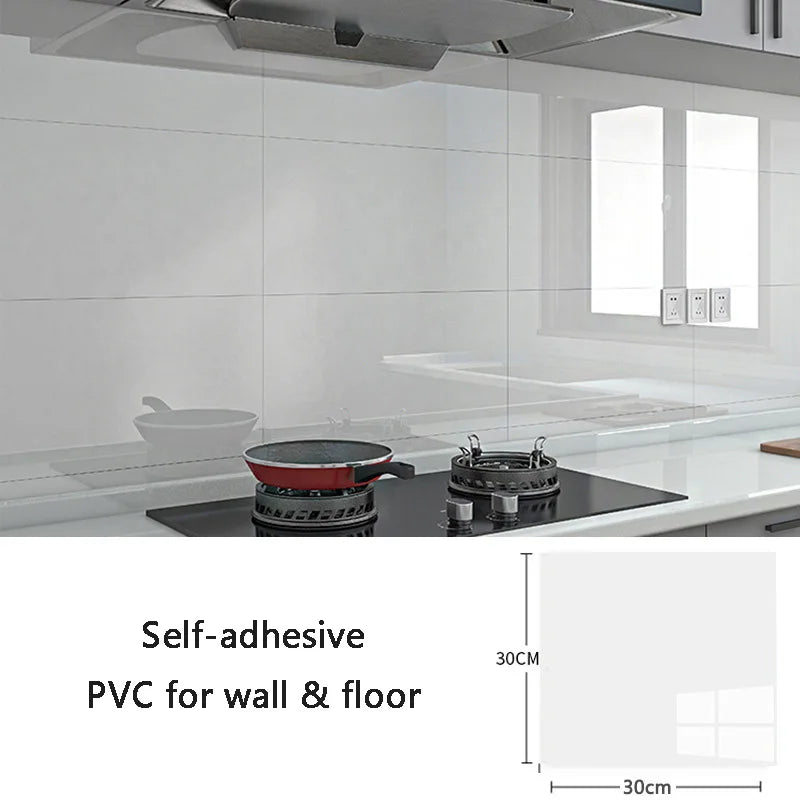 Self-Adhesive Marble PVC Floor & Wall Stickers 30x30cm Wall & Floor Stickers Babs White 10pcs-30x30cm