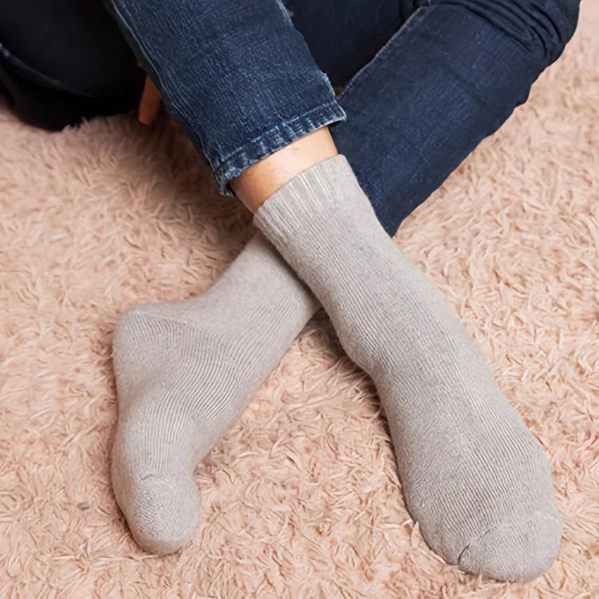 Thick Winter Knit Socks for Men & Women – 2 Pairs (4pcs) Winter Knit Socks Babs
