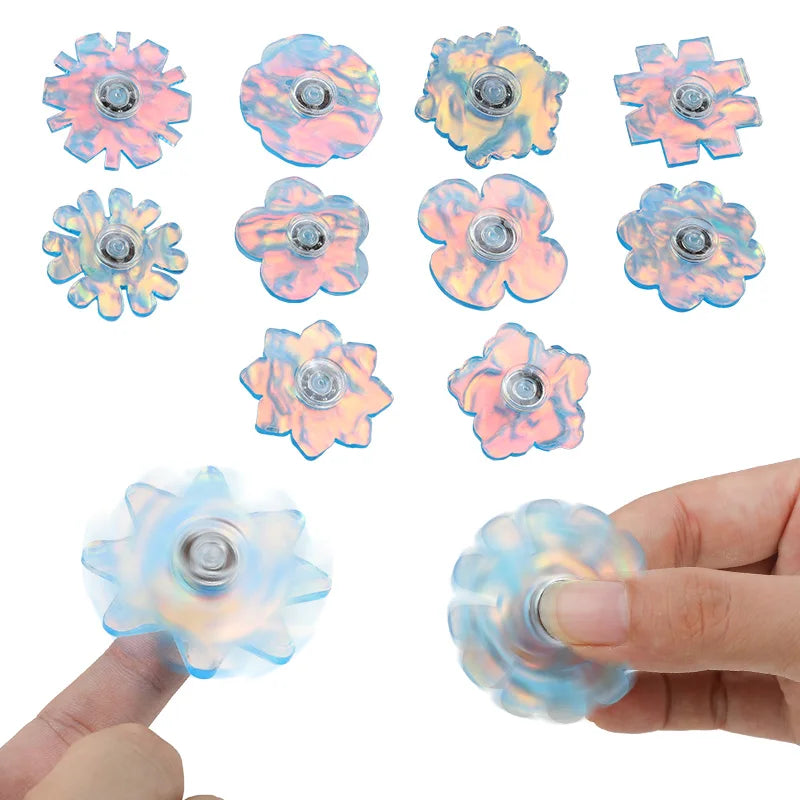 Snowflake Fingertip Gyroscope Set – Kids Holiday Party Favors Spinning Top Toy Babs