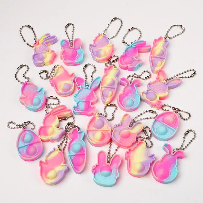 Mini Pop Keychains Easter Rabbit Egg Party Favors 10/20Pcs Easter Party Favors Babs