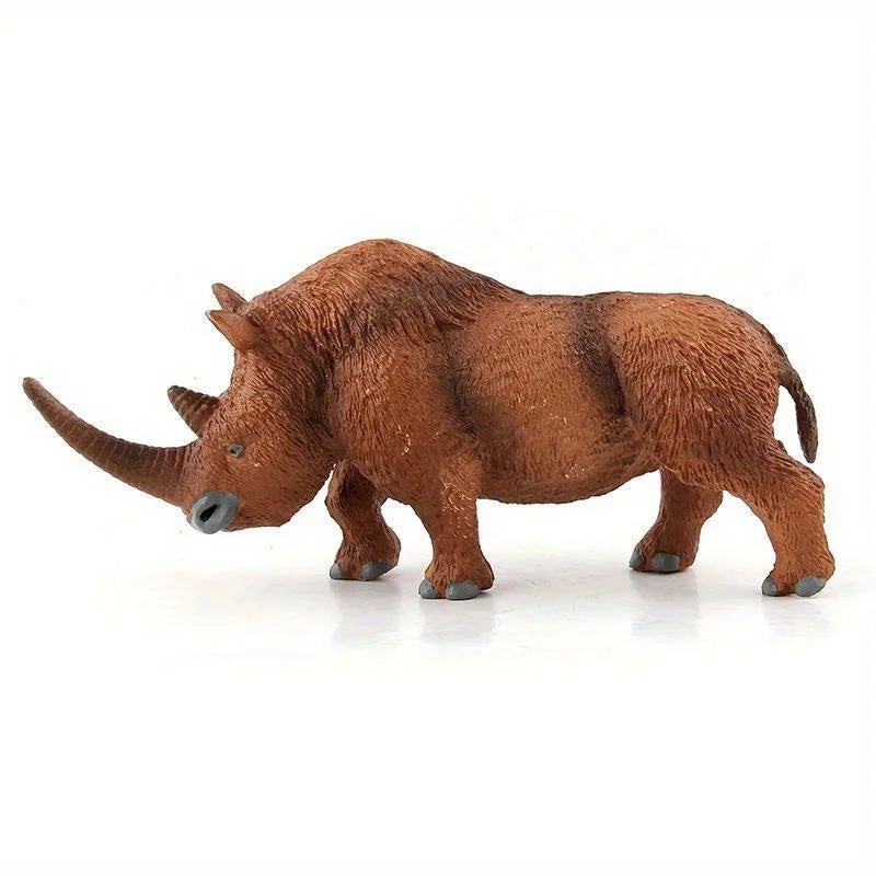Long-Haired Rhinoceros Animal Model Figurine Ornament Animal Figurine Ornament Babs 1pc