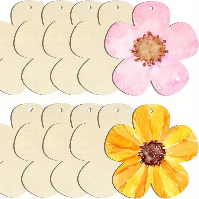 Wooden Flower Shape Set – DIY Crafts, Coasters & Holiday Decor Wood Craft Kit Babs