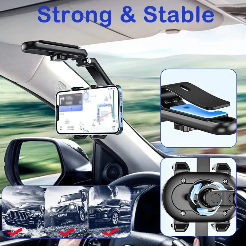 Sun Visor Car Phone Mount | 360° Rotation Hands-Free Holder Car Phone Mount Babs