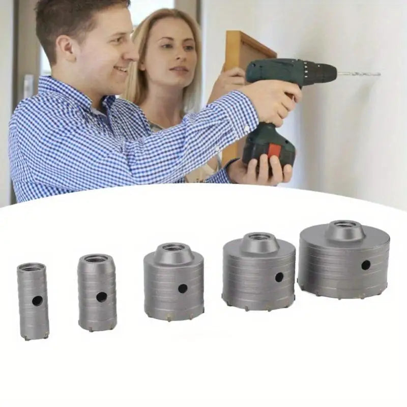 9-Pc Concrete Hole Saw Drill Bit Set 30mm–100mm Masonry Kit Hole Saw Drill Set Babs