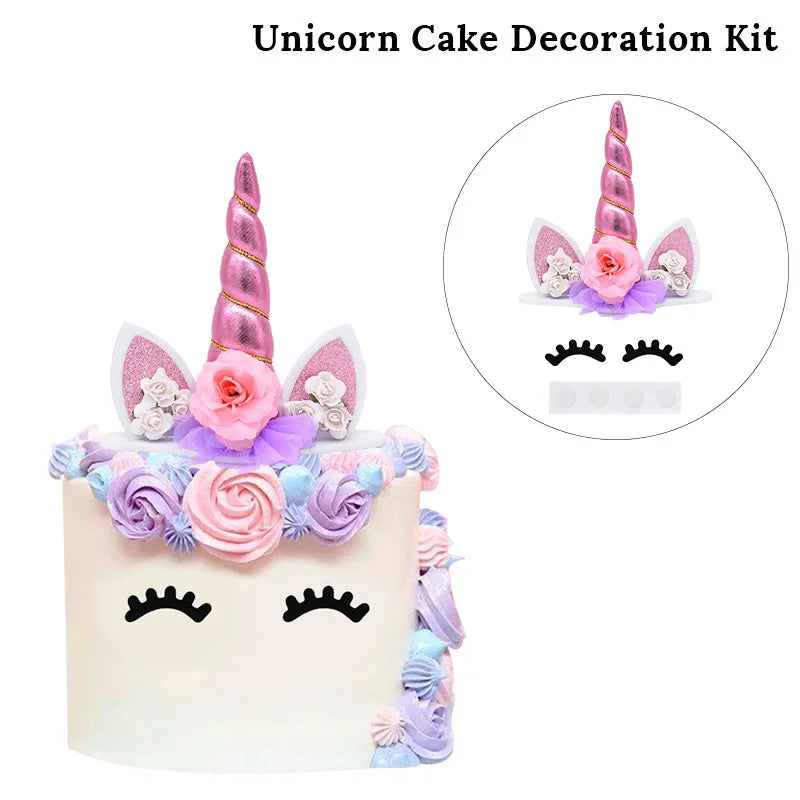 Rainbow Unicorn Cake Topper – Birthday & Baby Shower Decor Cake Topper Babs Set7