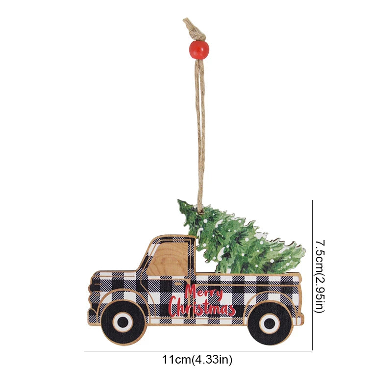 Wooden Christmas Tree Desktop Ornament & Santa Sign Plaque Christmas Desk Ornament Babs G as picture
