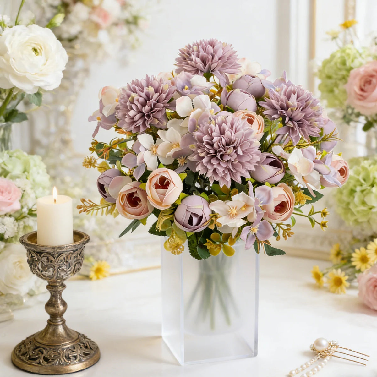 Artificial Hydrangea Silk Flowers – Home, Wedding & DIY Decor Artificial Silk Flowers Babs