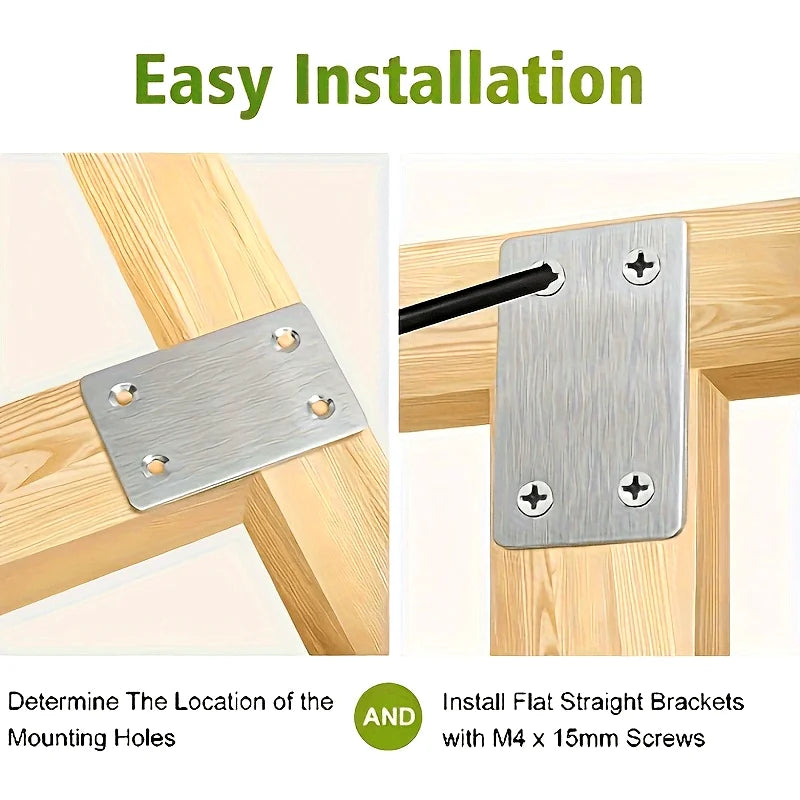 Four-Hole Corner Brackets & Flat Plate Codes with Screws Corner Bracket Hardware Babs