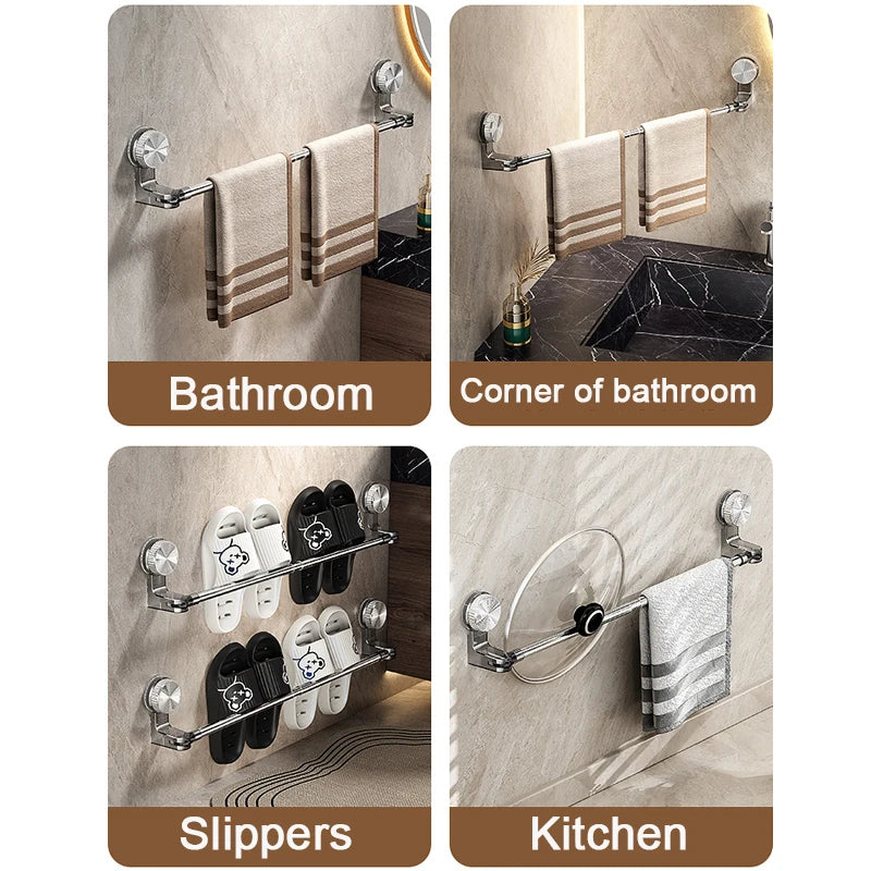 Retractable Suction Cup Towel Rack, No-Drill 30–60cm Towel Rack Babs