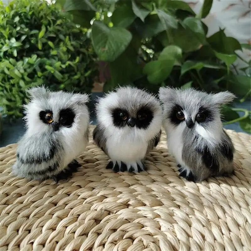 Cute Furry Owl Ornament – Christmas Bird Home Decor Gift Holiday Ornament Babs