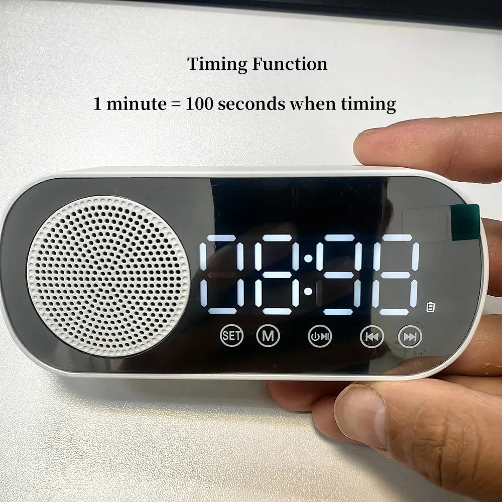Mirror Digital Alarm Clock – FM Radio, Bluetooth & TF Speaker Digital Alarm Clock Babs