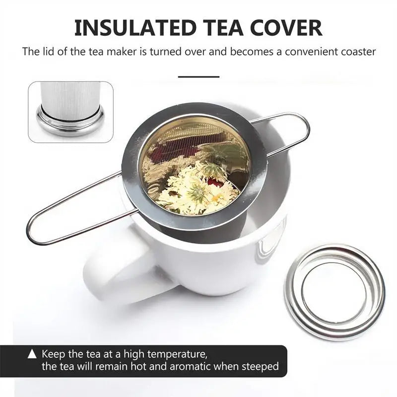 Stainless Steel Mesh Tea Infuser with Lid – Loose Leaf Strainer Mesh Tea Infuser Babs