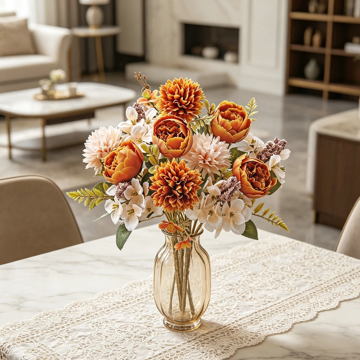 Silk Artificial Ball Chrysanthemum Flowers – Wedding & Home Décor Artificial Silk Flowers Babs