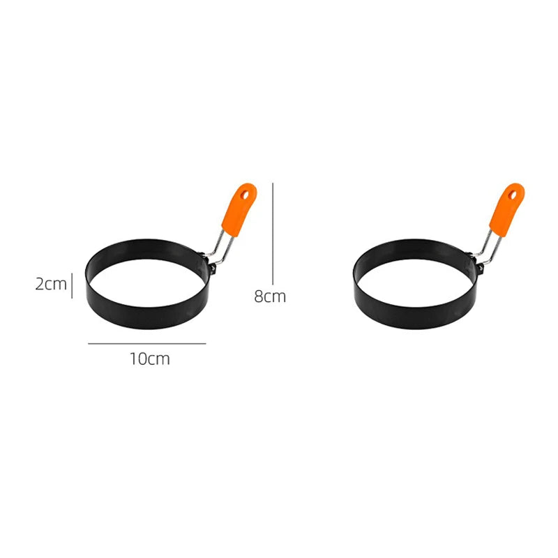 Stainless Steel Fried Egg Ring with Silicone Handle | Non-Stick Egg Ring Mold Babs 2pcs-10cm