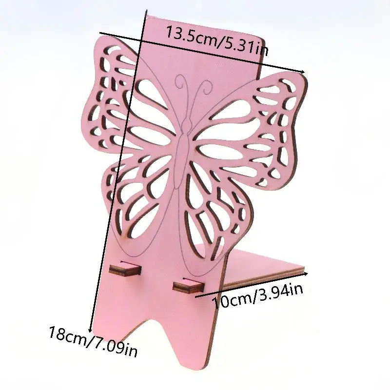 Wooden Butterfly Phone Stand | Cute Hollow Desktop Holder Phone Stand Babs