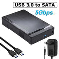 USB 3.0 External HDD Enclosure 2.5/3.5" SATA SSD Hard Drive Hard Drive Enclosure Babs black