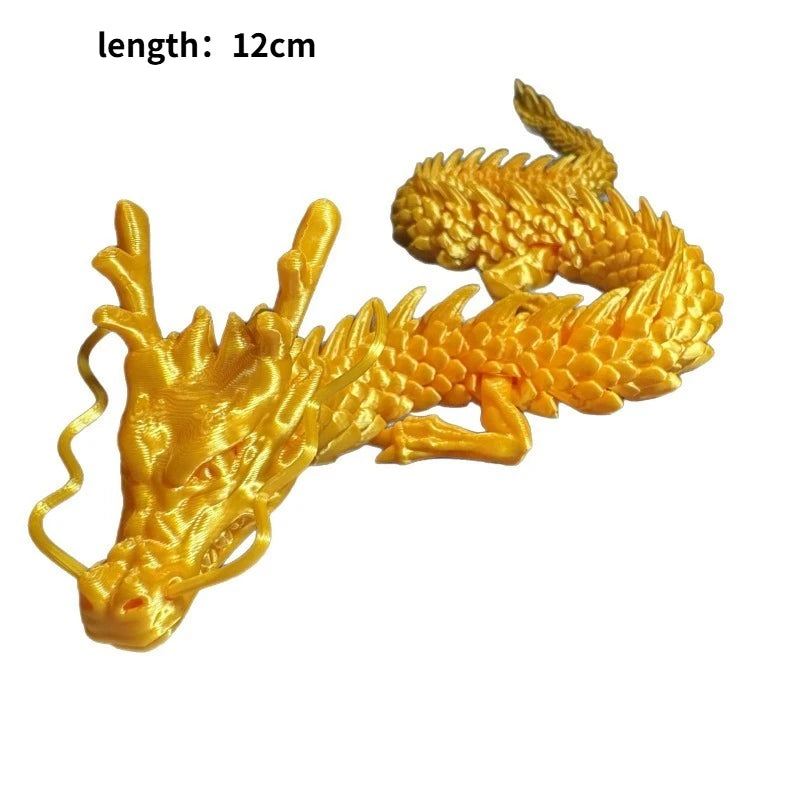 12cm Articulated Chinese Dragon Figurine 3D Printed Desk Ornament Dragon Figurine Babs