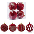 8CM Red Christmas Ball Ornaments Set of 4 – Xmas Tree Pendants Christmas Tree Ornaments Babs Set3 8CM