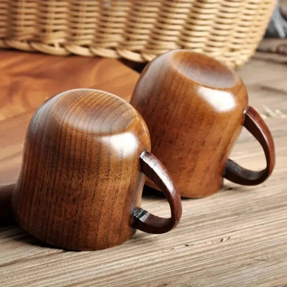 130ml Solid Wood Tea Cup with Handle – Sour Jujube Trumpet Cup Wooden Tea Cup Babs