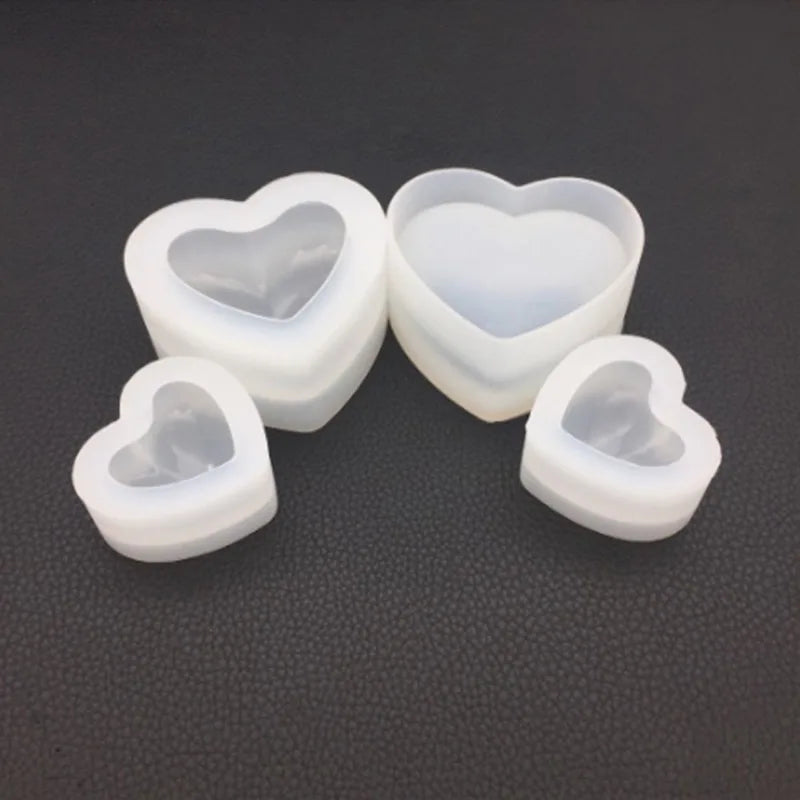 2pcs 3D Heart Silicone Mold – Candle, Resin & Baking Silicone Craft Mold Babs