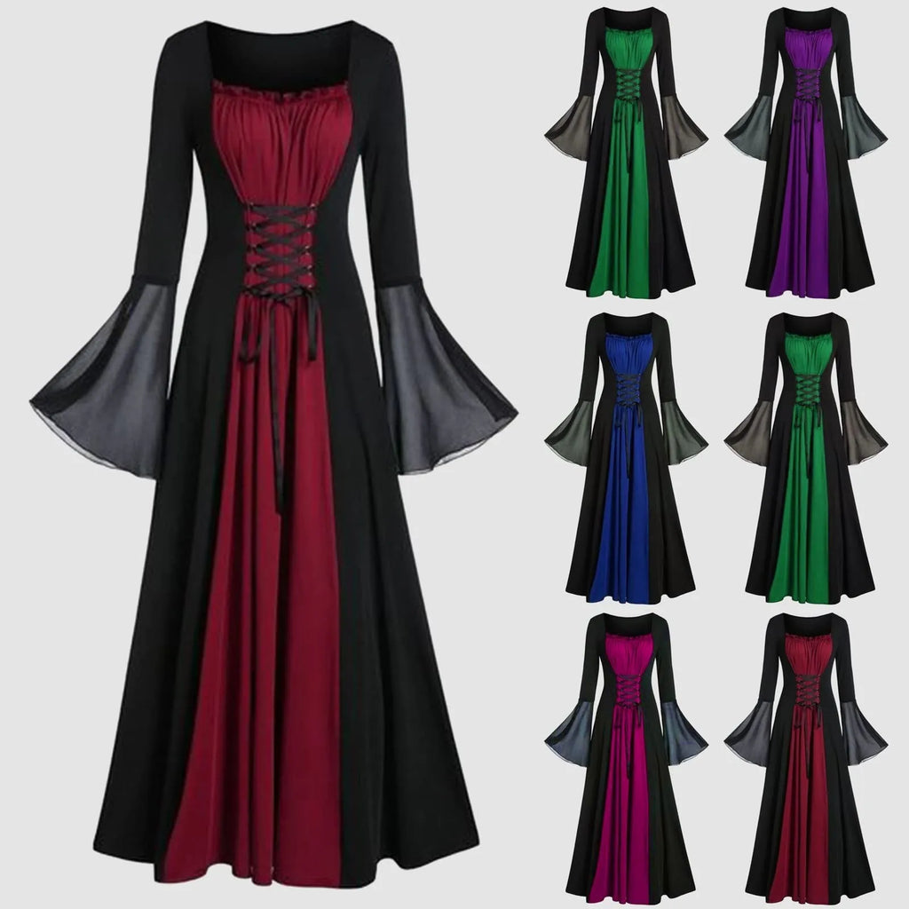 Plus Size Gothic Hooded Maxi Dress | Medieval Victorian Gown Gothic Costume Dress Babs