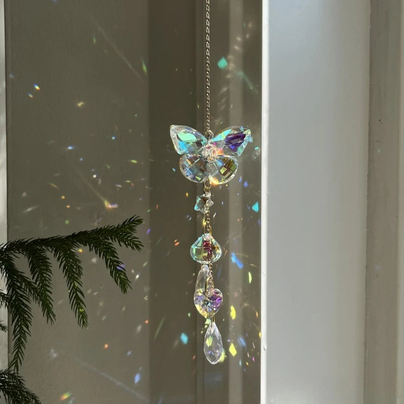 Crystal Butterfly Dragonfly Wind Chime Sun Catcher Pendant Crystal Wind Chime Babs