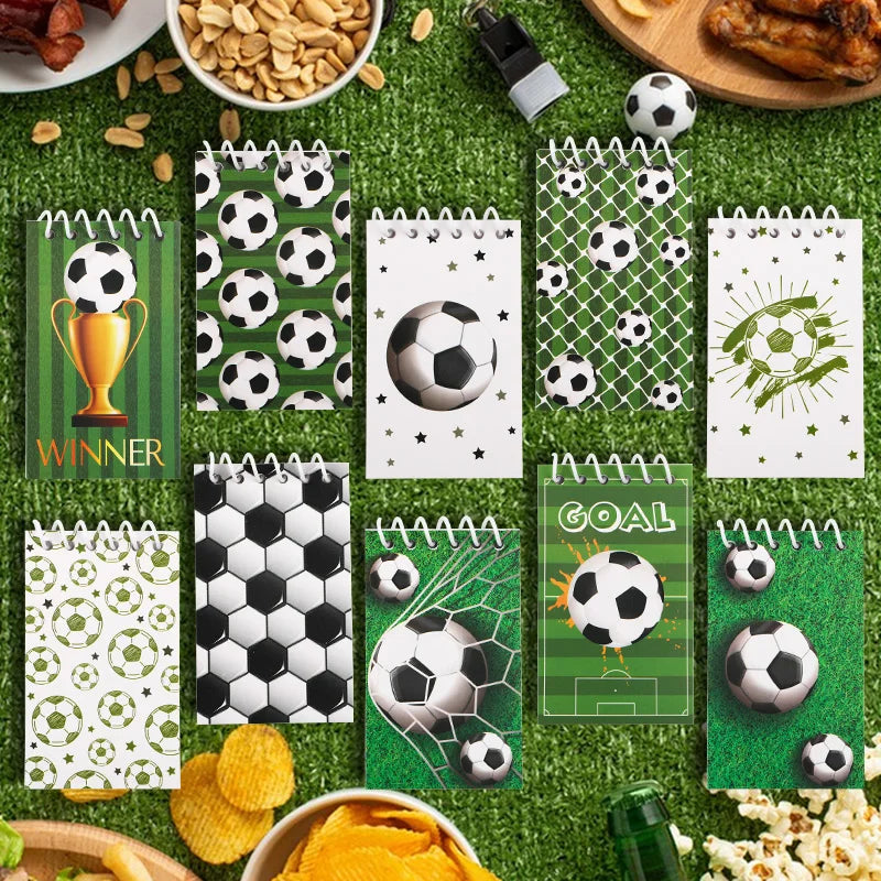 10Pcs Mini Soccer Spiral Notebooks – Kids Party Favors Pocket Notebooks Babs