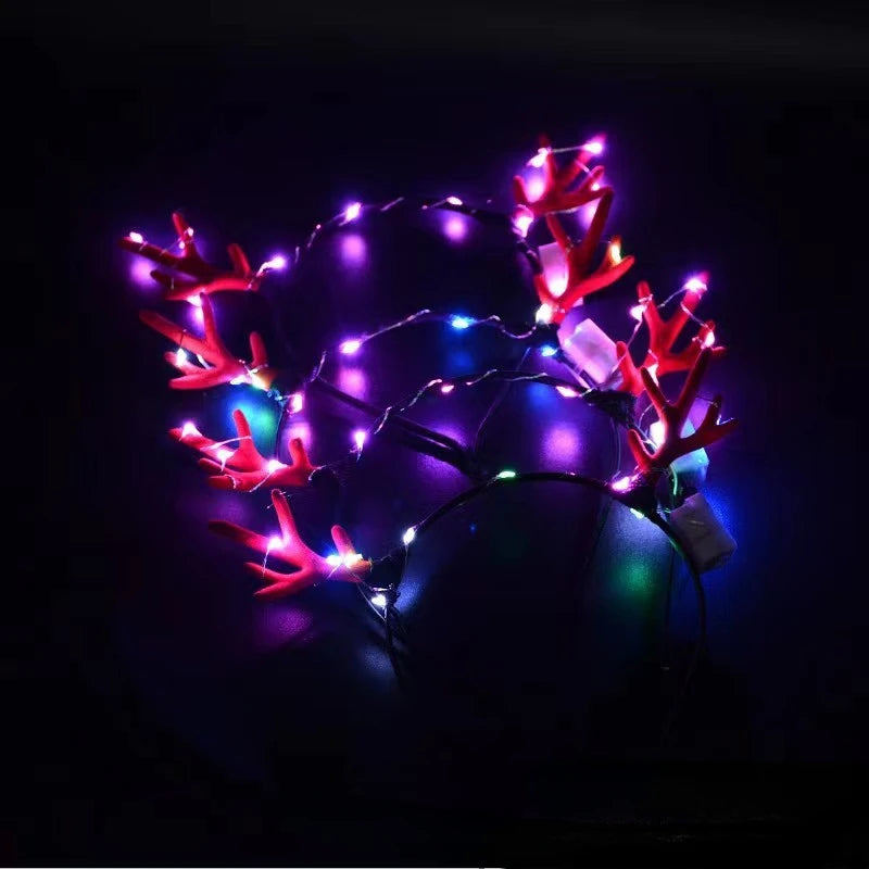 10-Pack LED Reindeer Antler Headbands – Christmas Glow Party LED Party Headbands Babs 4