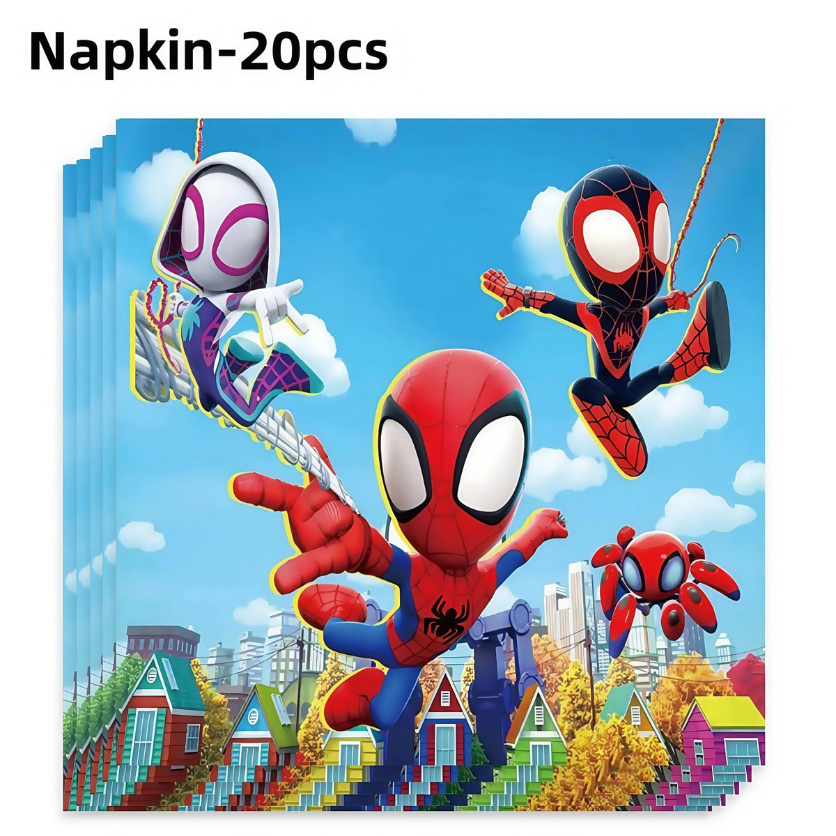 Spider-Man Birthday Party Supplies – Plates, Cups & Balloons Birthday Party Kit Babs 20pcs napkin