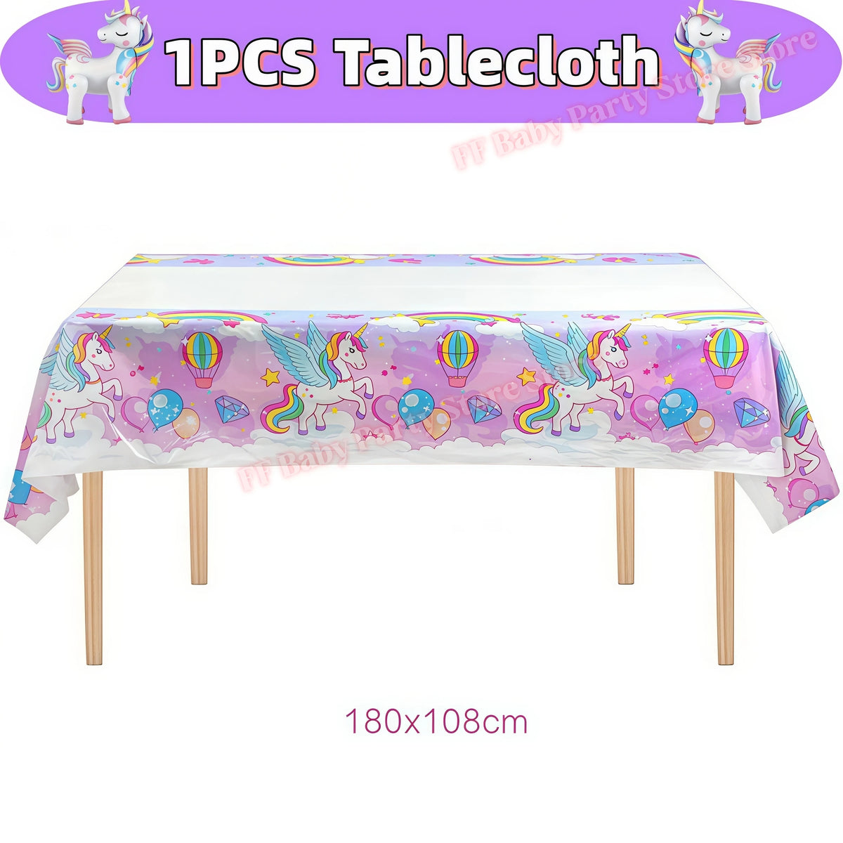 Girls Unicorn Birthday Party Decorations – 3D Balloons & Supplies Party Decoration Set Babs 1pcs tablecloth others