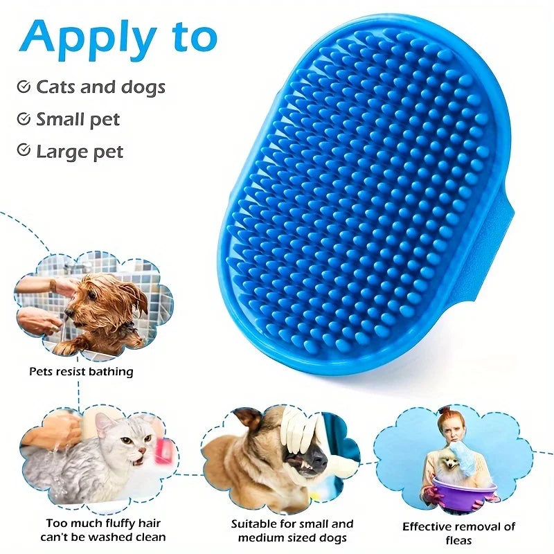 Silicone Dog Bath Brush – Pet Massage & Shampoo Scrubber Pet Grooming Brush Babs