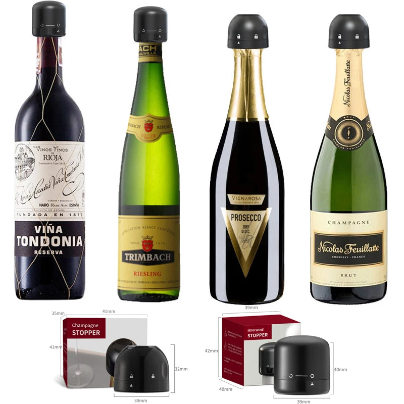 Vacuum Wine & Champagne Bottle Stopper – Silicone Seal Wine Bottle Stopper Babs