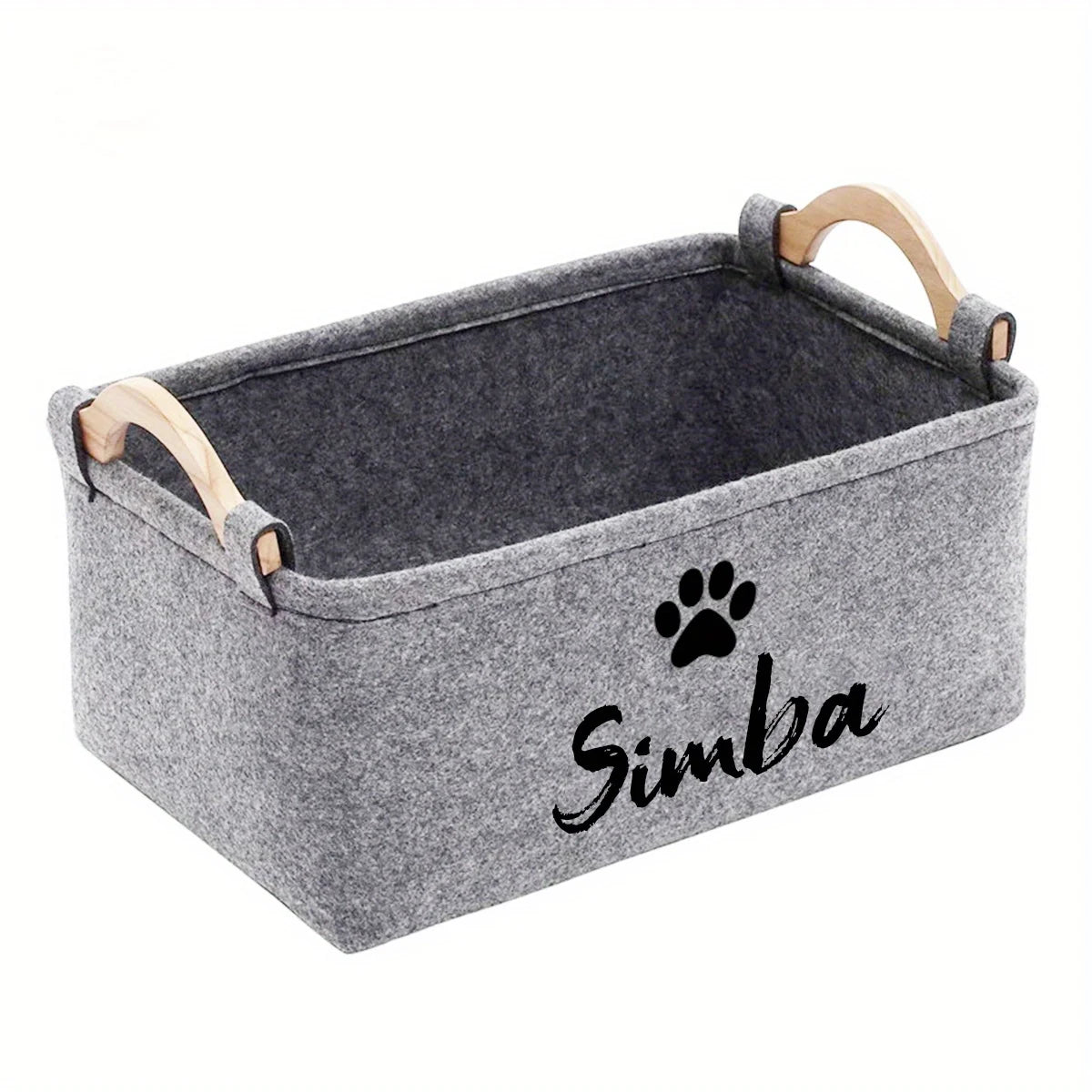 Foldable Pet Toy Storage Basket – Dog Toys & Clothing Pet Storage Basket Babs Light Grey