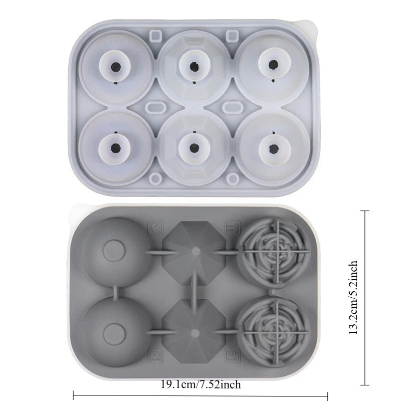 Silicone Ice Cube Mold – Rose, Diamond & Hockey Shapes Silicone Ice Mold Babs 1pc D