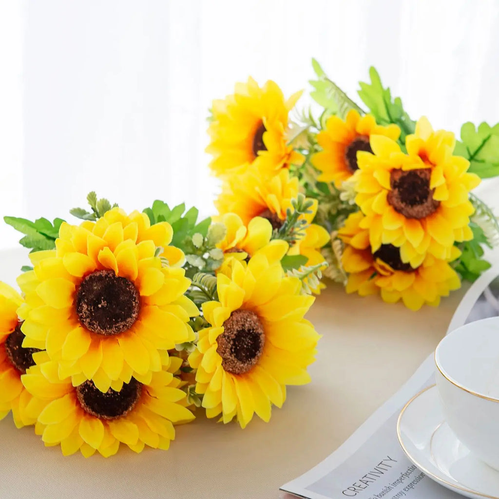 Artificial Silk Sunflower Bouquet – Wedding & Home Décor Artificial Flower Bouquet Babs