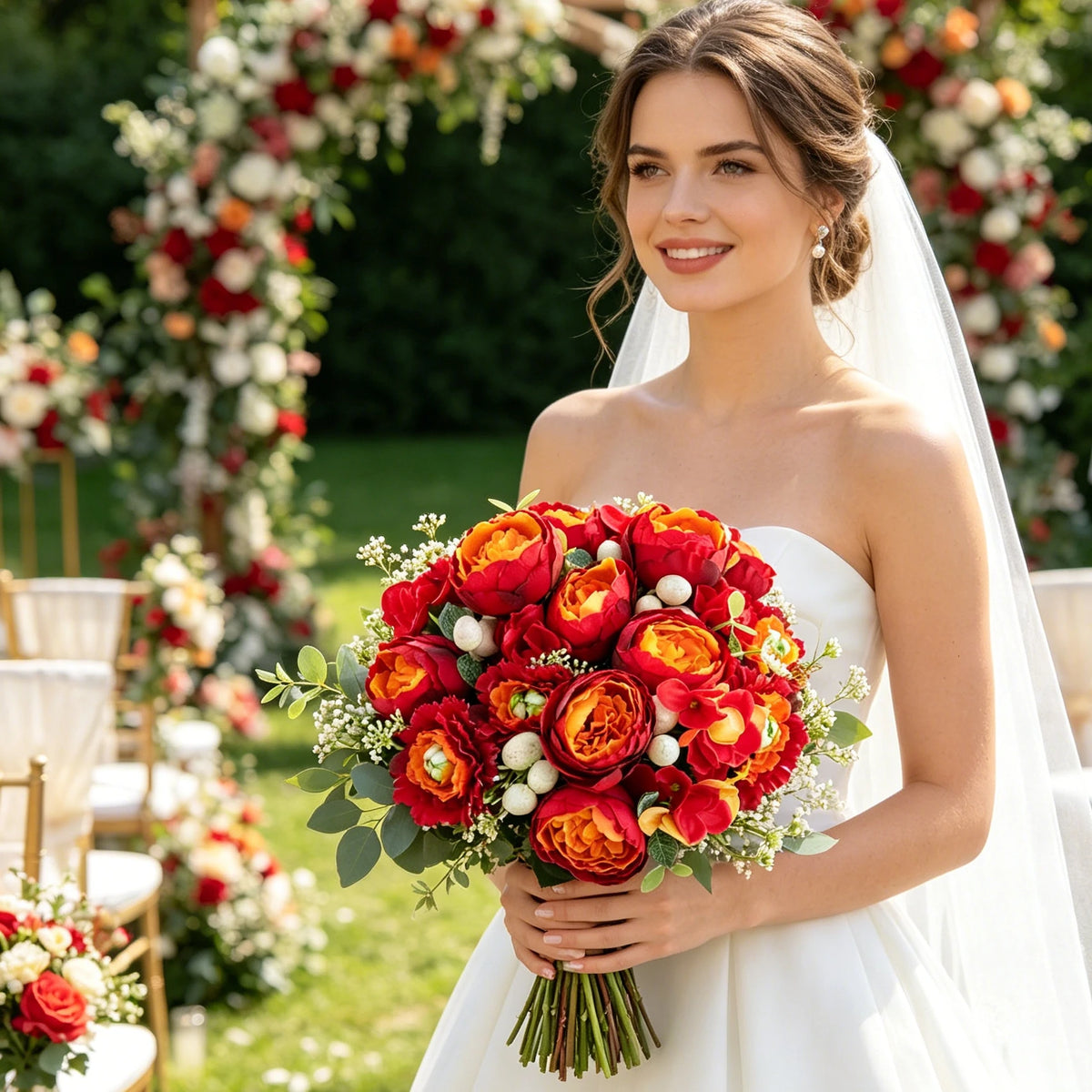 Silk Artificial Rose Bouquet – Wedding & Home Decor Flowers Artificial Flower Bouquet Babs