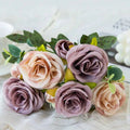 Silk Peony Hydrangea Artificial Flower Bouquet | Wedding Décor Artificial Flower Bouquet Babs PURPLE 3 pcs