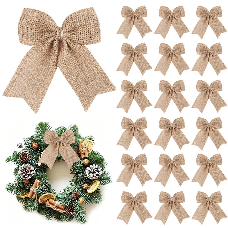 Natural Burlap Jute Bows – Wedding, Christmas & Party Decor Party Decor Bows Babs