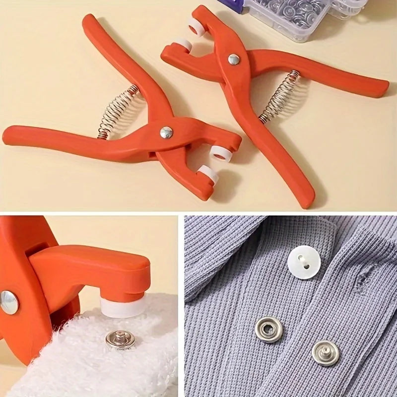 50-Piece Metal Snap Button Kit with Manual Press Pliers Snap Button Kit Babs