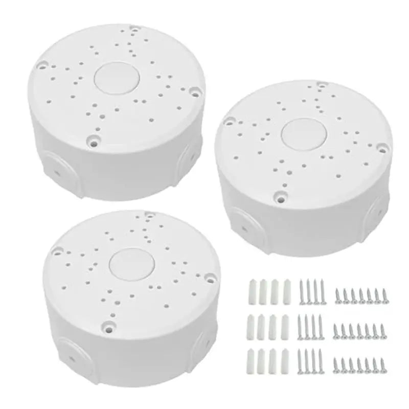 3-Pack Security Camera Junction Box Outdoor Waterproof Mount Camera Mount Bracket Babs White