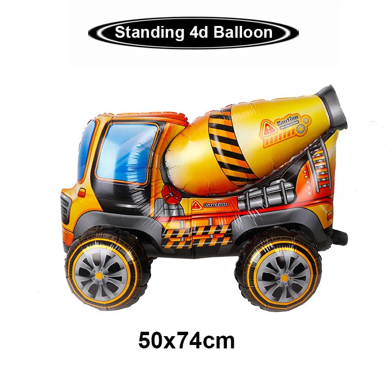 Construction Party Balloons – Excavator Dump Truck Boys Decor