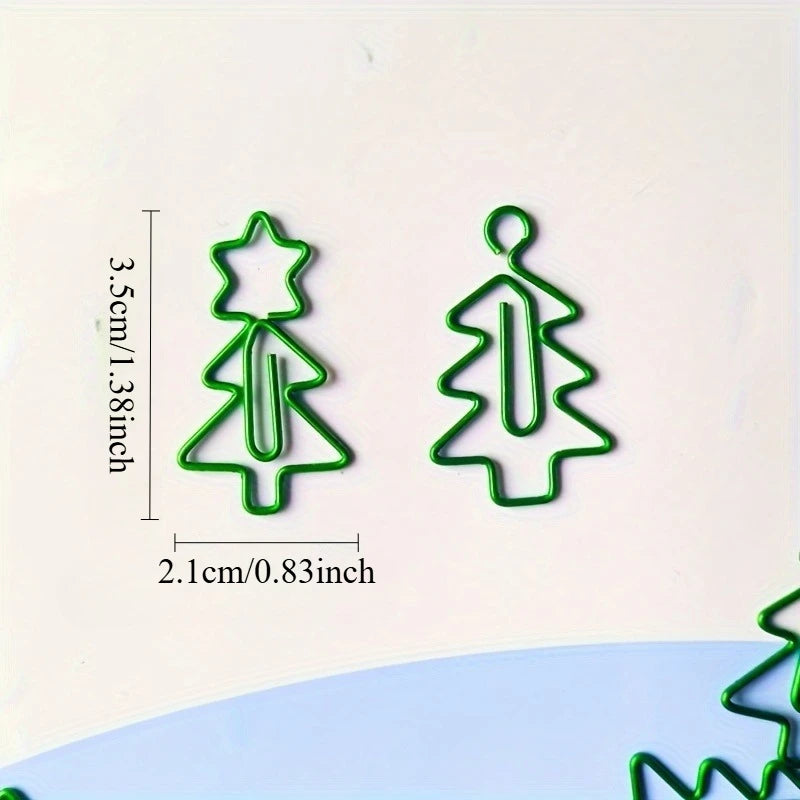 Christmas Tree Paper Clips – Festive Iron Binder Clips Novelty Paper Clips Babs